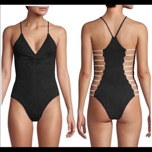 L*Space Wild Side Cut-out Black One Piece Swim
